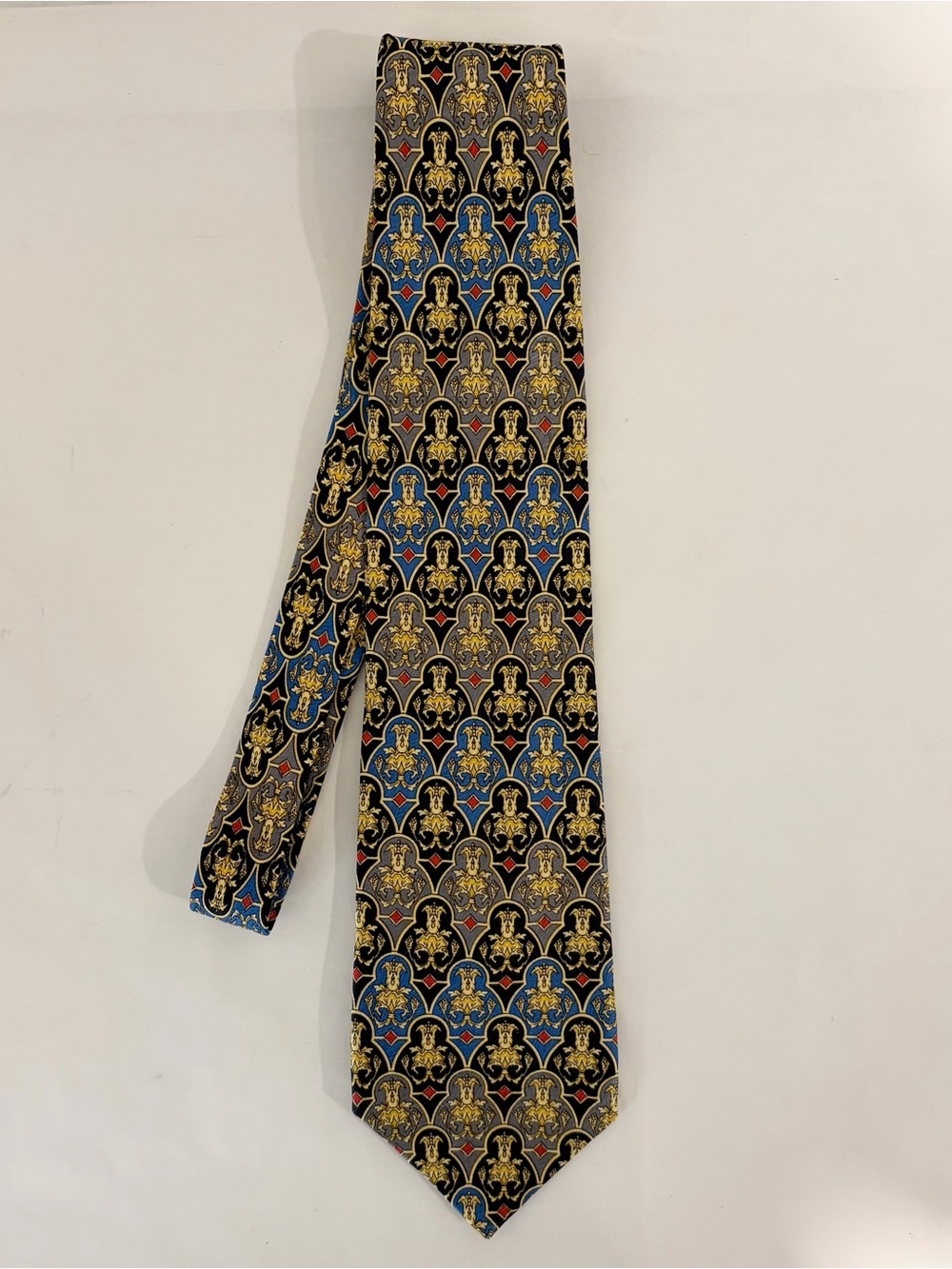 GIANNI VERSACE SILK TIE 90'S BAROQUE RED GOLD vintage
